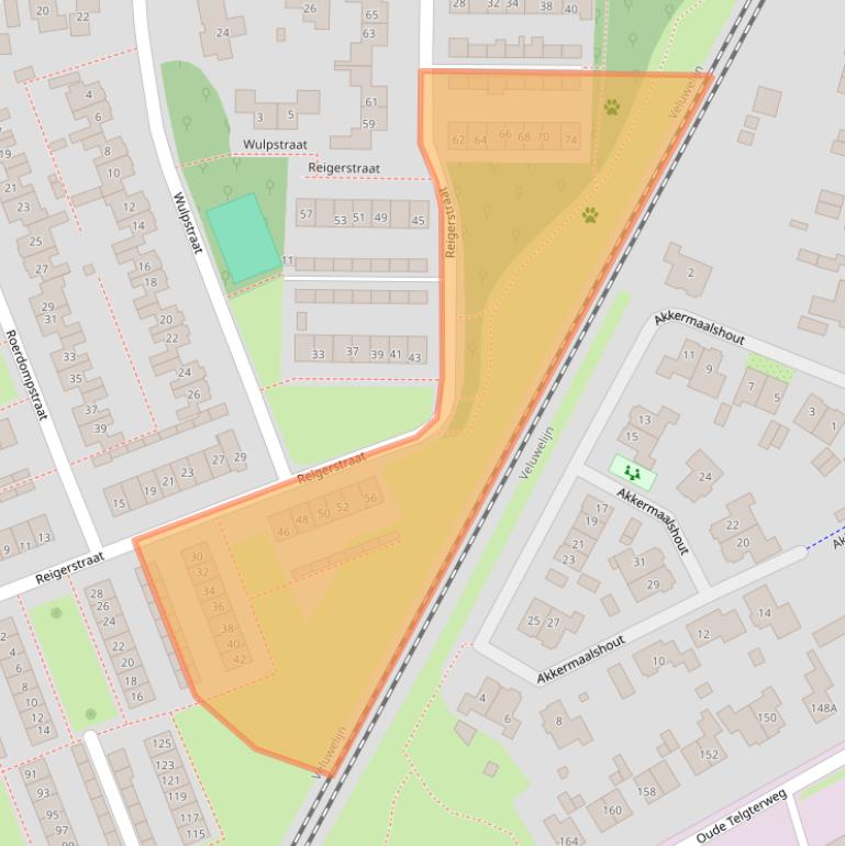 Kaart van postcodegebied 3853XD.