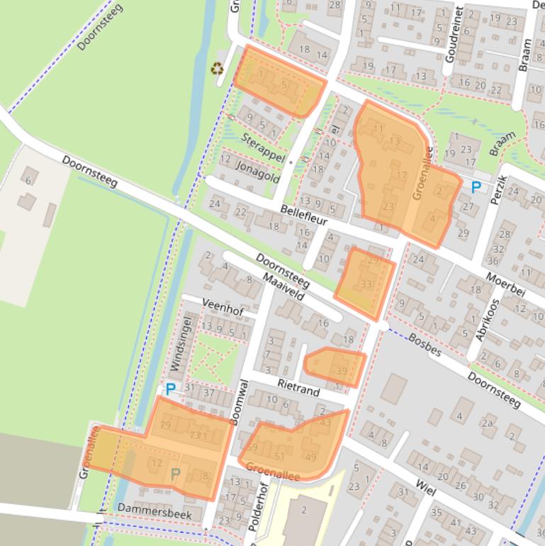 Kaart van postcodegebied 3861TN.