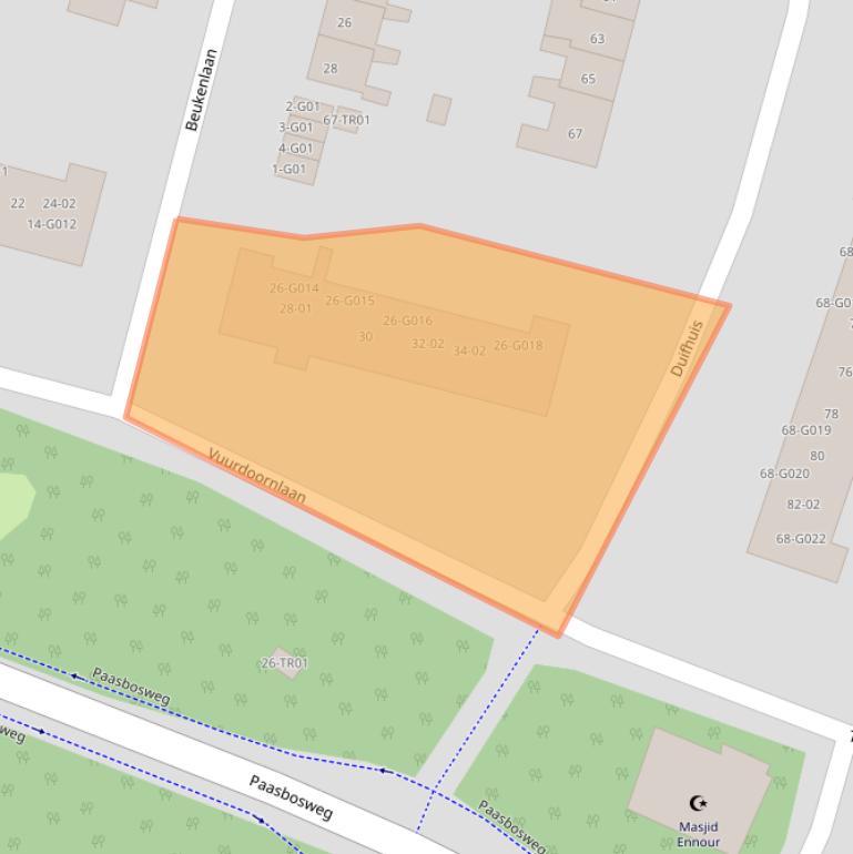 Kaart van postcodegebied 3862JC.