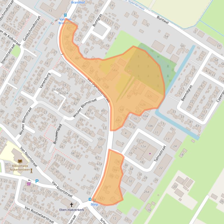 Kaart van postcodegebied 3864DW.