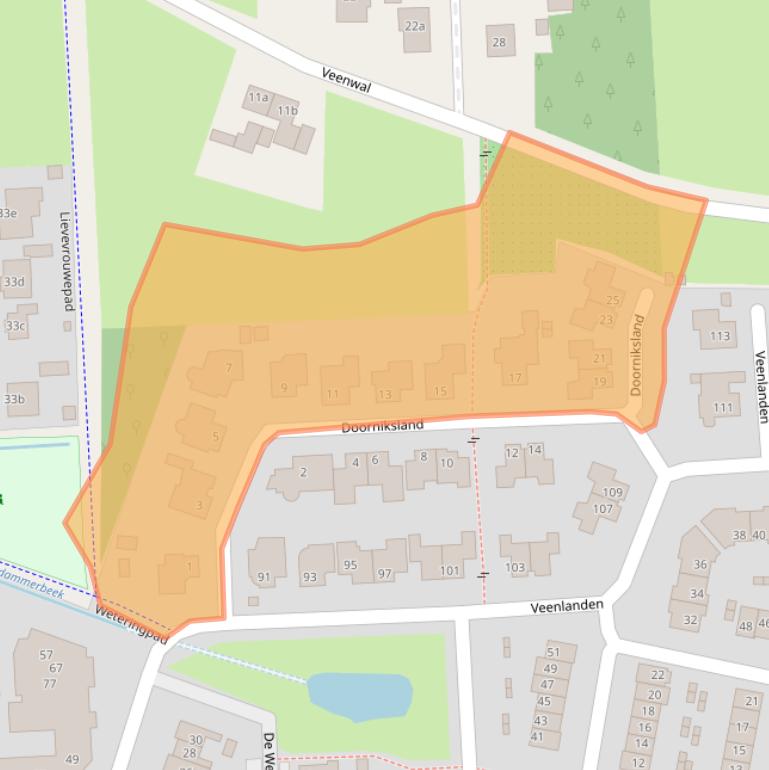 Kaart van postcodegebied 3871RR.