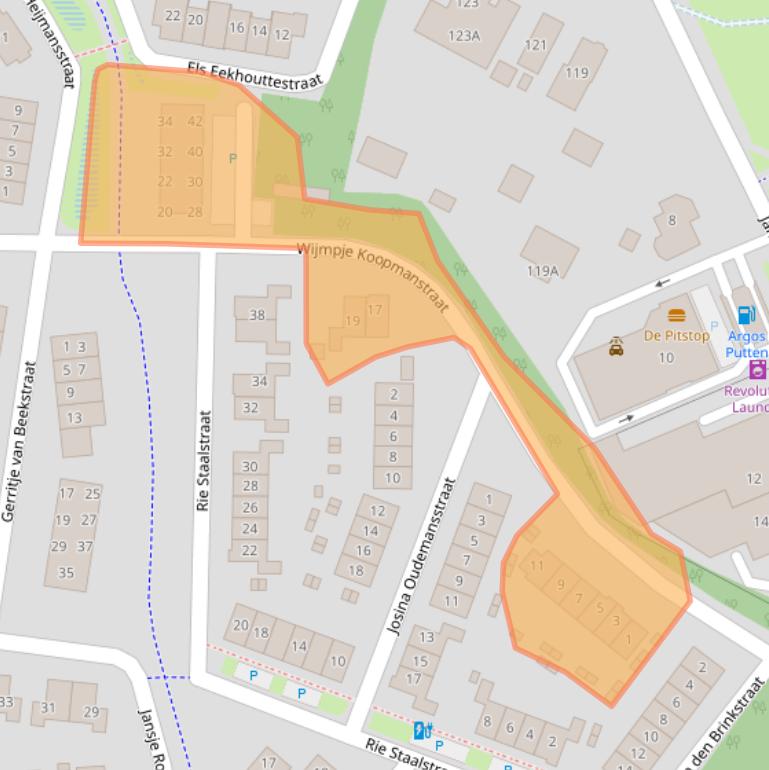 Kaart van postcodegebied 3882KX.