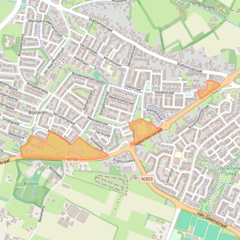 Kaart van postcodegebied 3882PG.