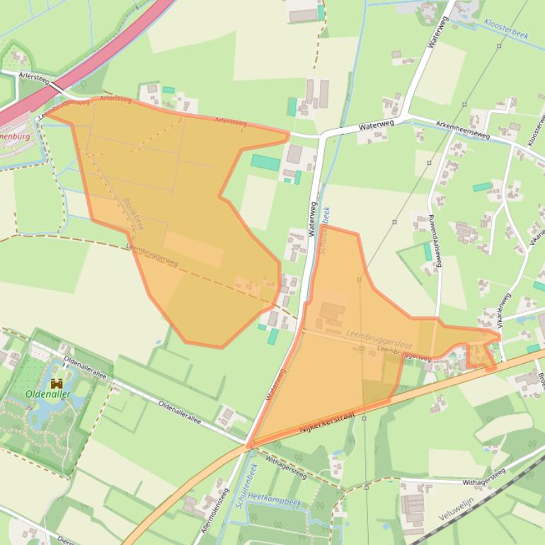 Kaart van postcodegebied 3882RV.