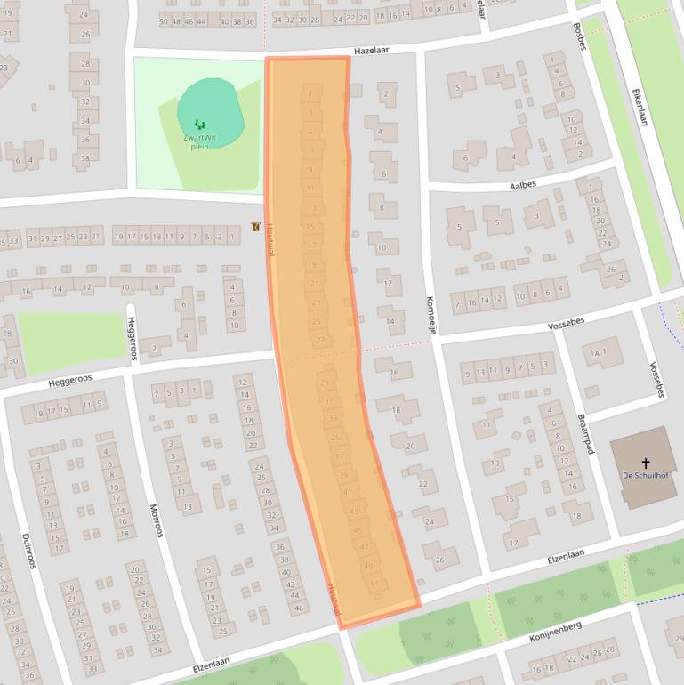 Kaart van postcodegebied 3892CW.