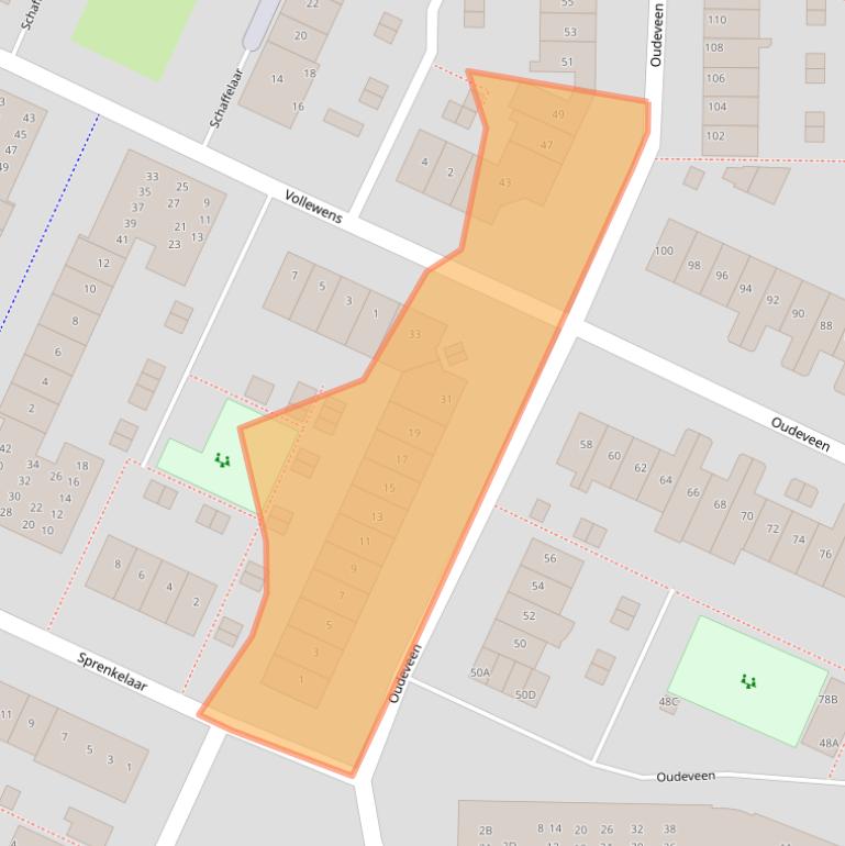 Kaart van postcodegebied 3905WB.