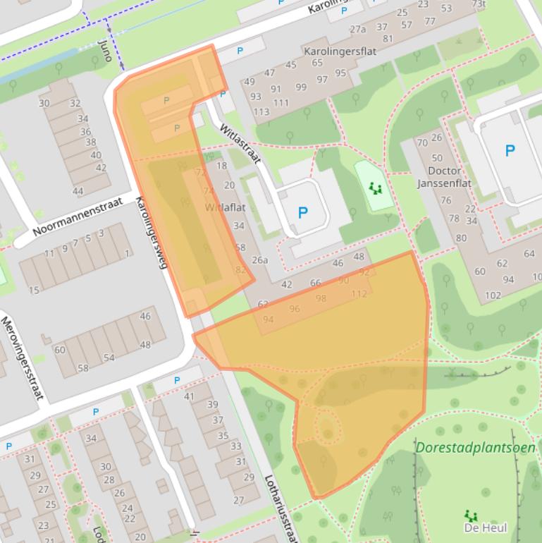 Kaart van postcodegebied 3962BC.