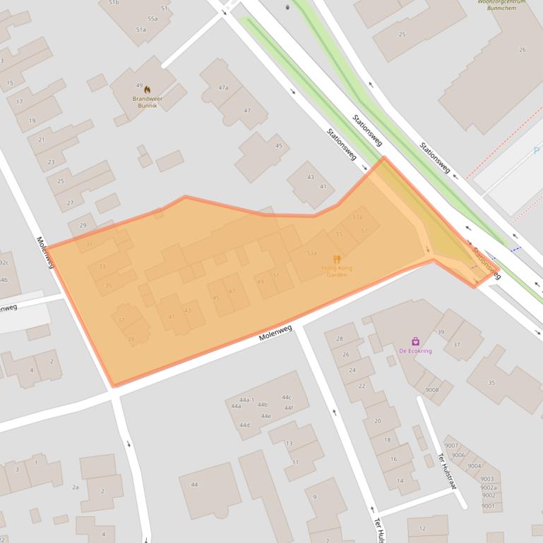 Kaart van postcodegebied 3981CB.