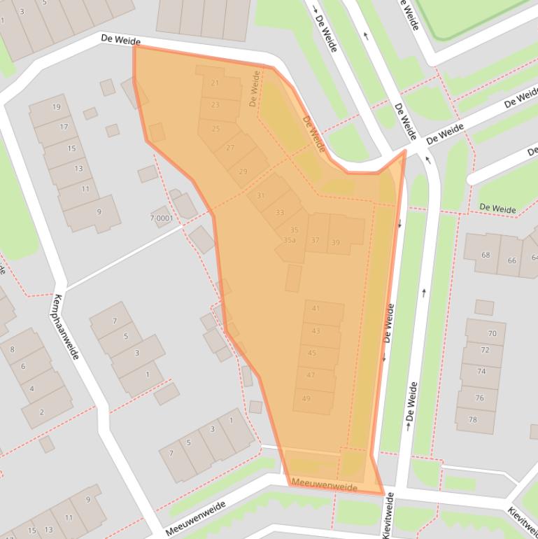 Kaart van postcodegebied 3993DT.