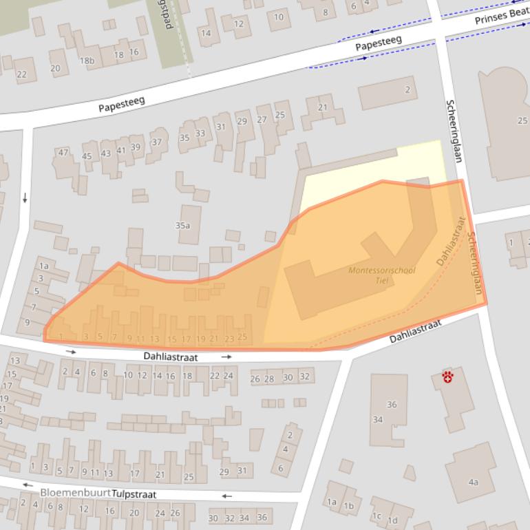 Kaart van postcodegebied 4001EC.