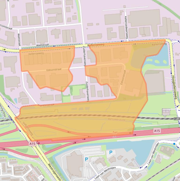 Kaart van postcodegebied 4004JL.