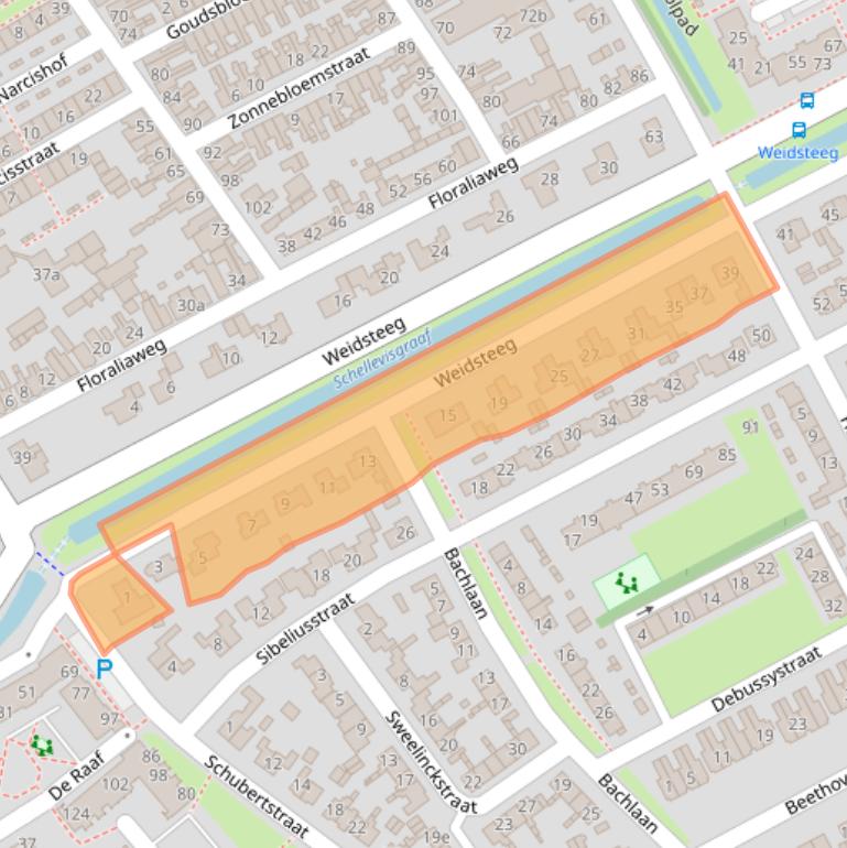 Kaart van postcodegebied 4102AA.