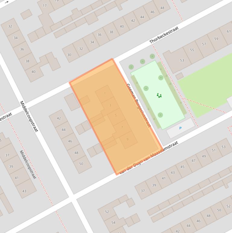 Kaart van postcodegebied 4102GA.