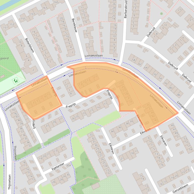 Kaart van postcodegebied 4102LE.