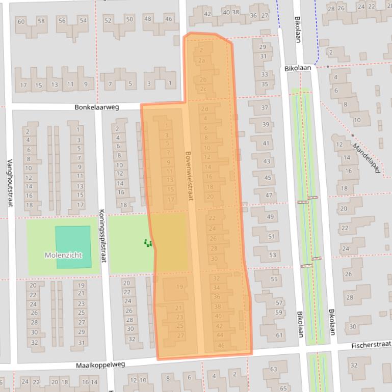 Kaart van postcodegebied 4105HC.