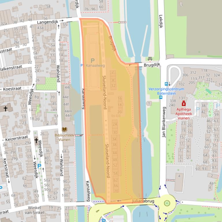 Kaart van postcodegebied 4132SB.