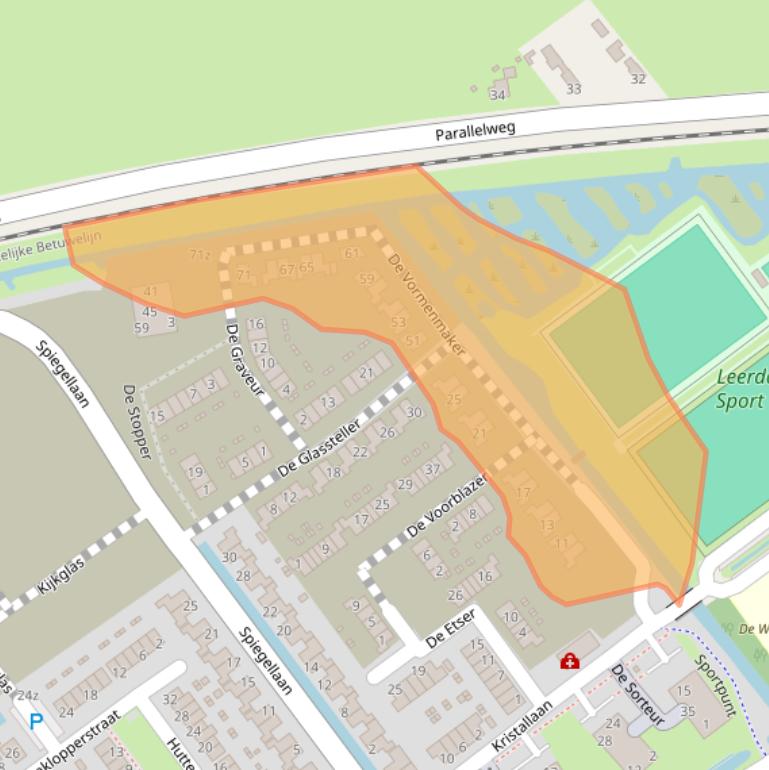 Kaart van postcodegebied 4142SB.