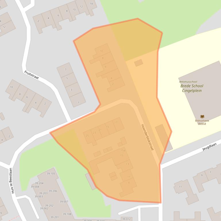 Kaart van postcodegebied 4153CD.