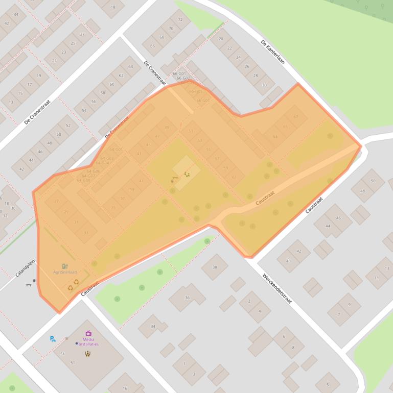 Kaart van postcodegebied 4301ML.
