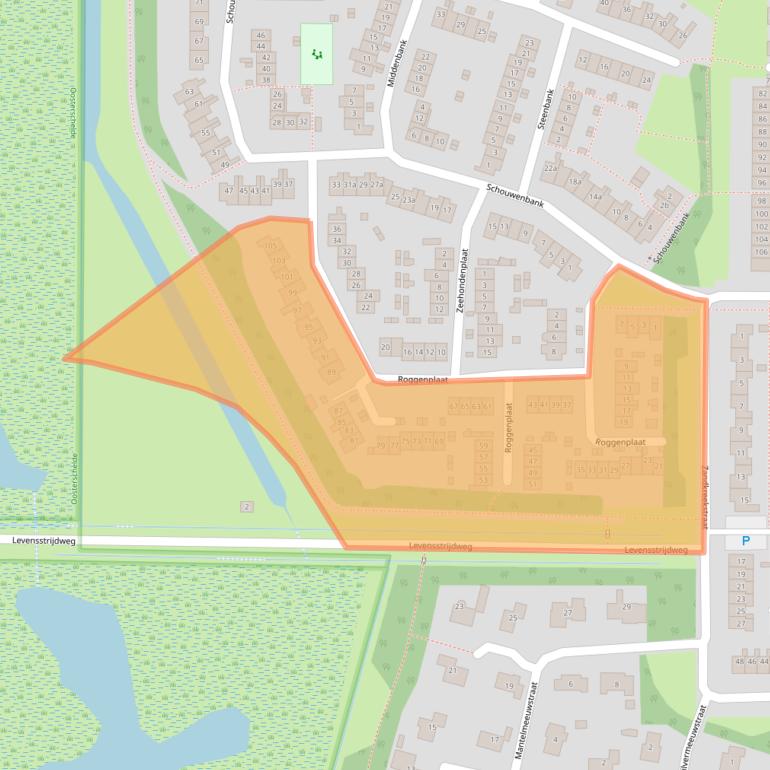 Kaart van postcodegebied 4301WZ.