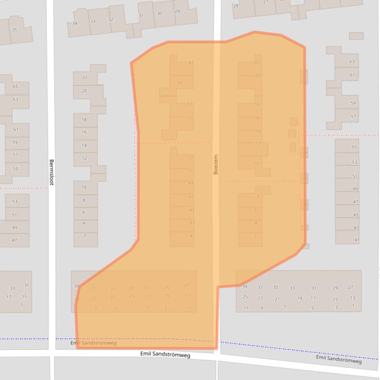 Kaart van postcodegebied 4303BC.