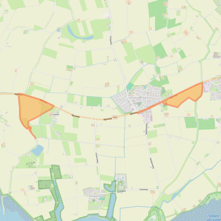 Kaart van postcodegebied 4306NA.