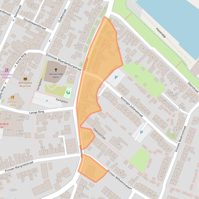 Kaart van postcodegebied 4311BG.