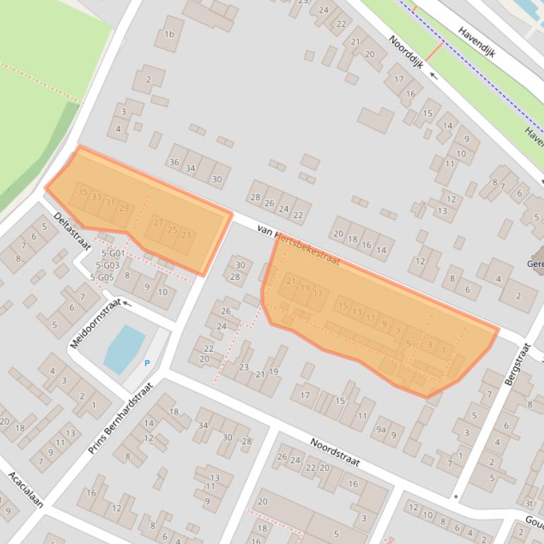 Kaart van postcodegebied 4311GS.