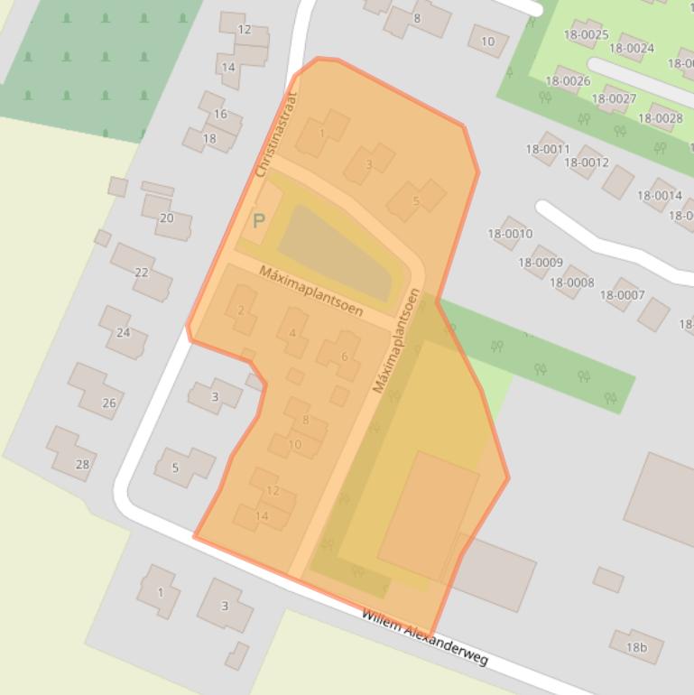 Kaart van postcodegebied 4316BH.