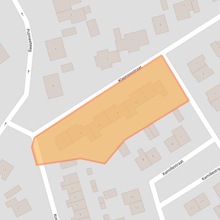 Kaart van postcodegebied 4322CB.