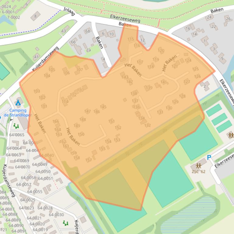 Kaart van postcodegebied 4322DB.