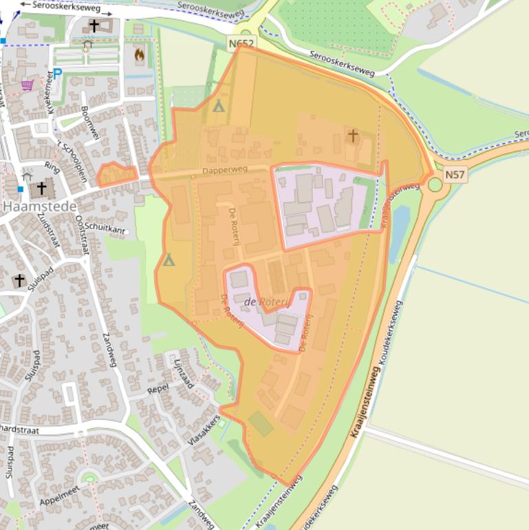 Kaart van postcodegebied 4328BA.