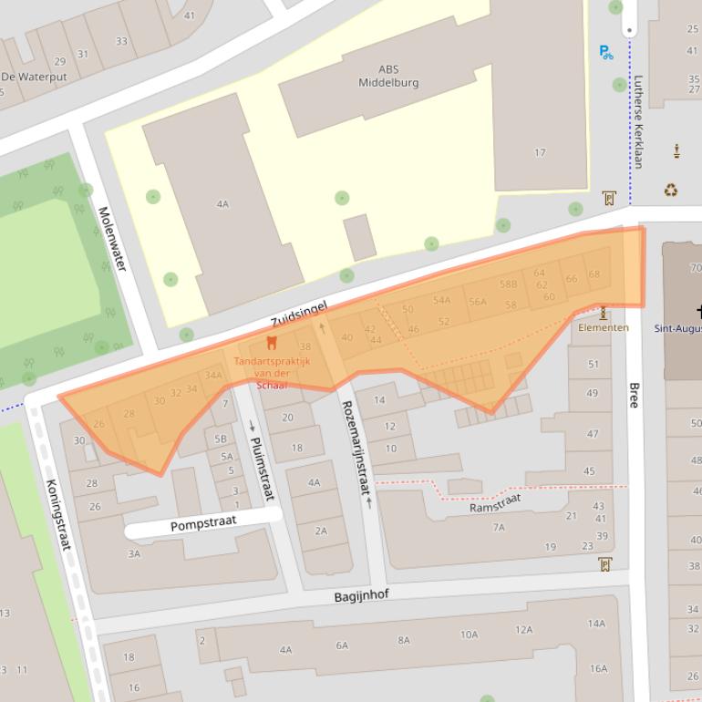 Kaart van postcodegebied 4331RT.