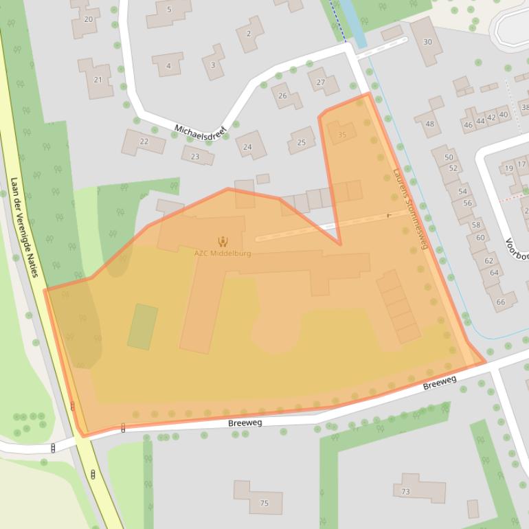 Kaart van postcodegebied 4335AX.