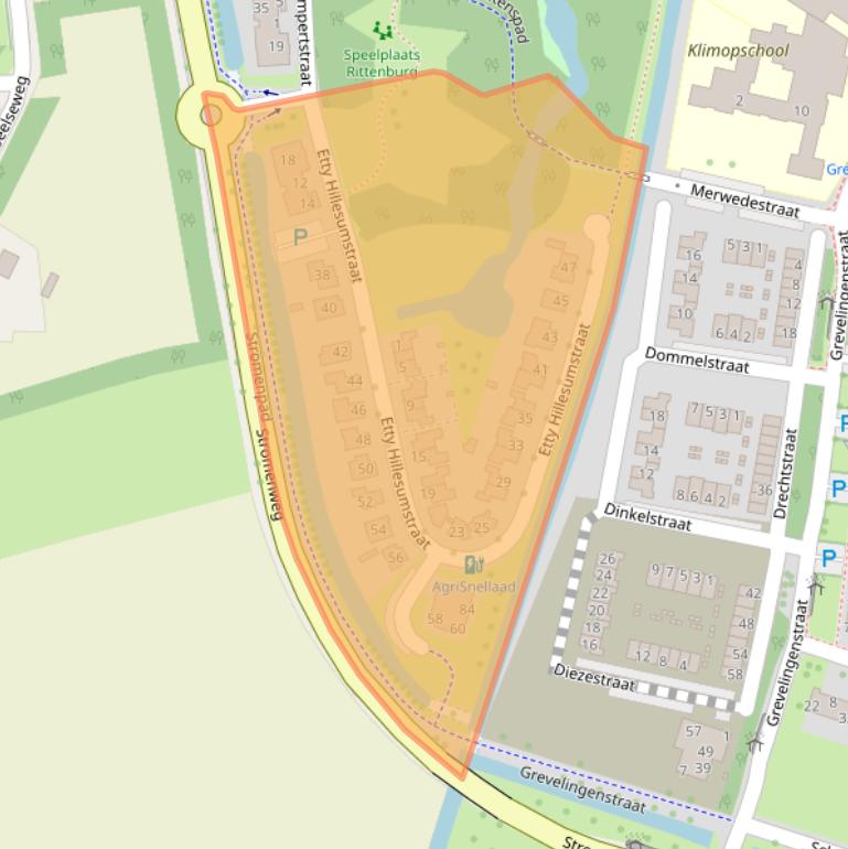 Kaart van postcodegebied 4335SB.