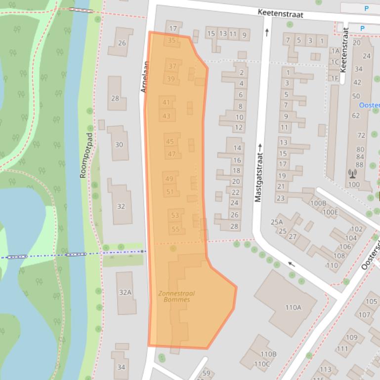 Kaart van postcodegebied 4335TB.