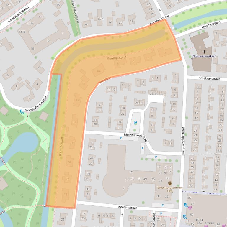 Kaart van postcodegebied 4335TD.