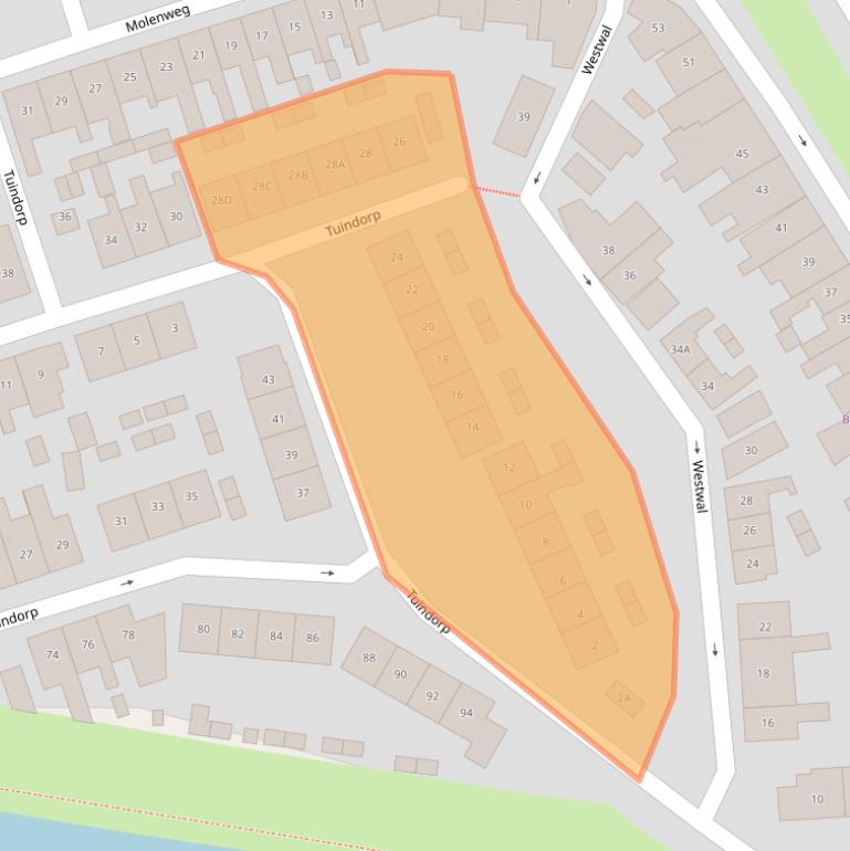 Kaart van postcodegebied 4341CB.