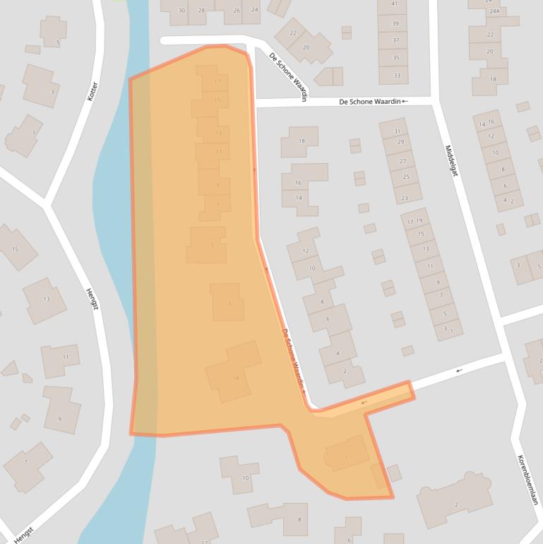 Kaart van postcodegebied 4341LH.