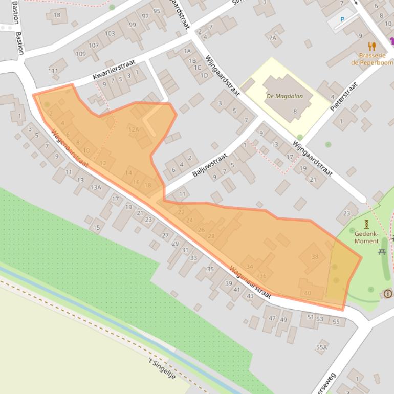 Kaart van postcodegebied 4351BC.