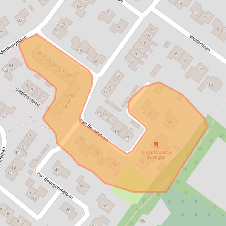 Kaart van postcodegebied 4351NP.