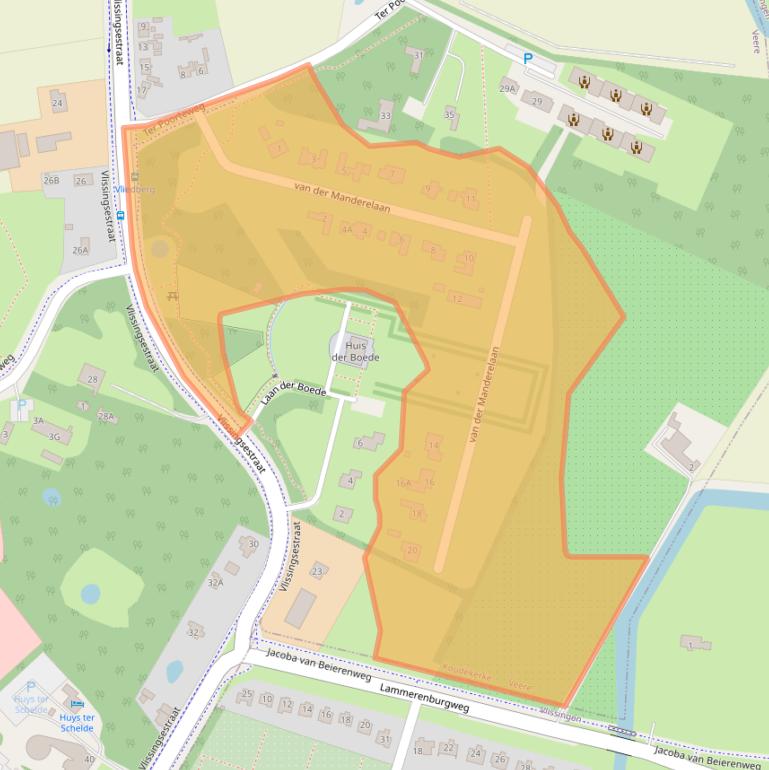 Kaart van postcodegebied 4371RT.