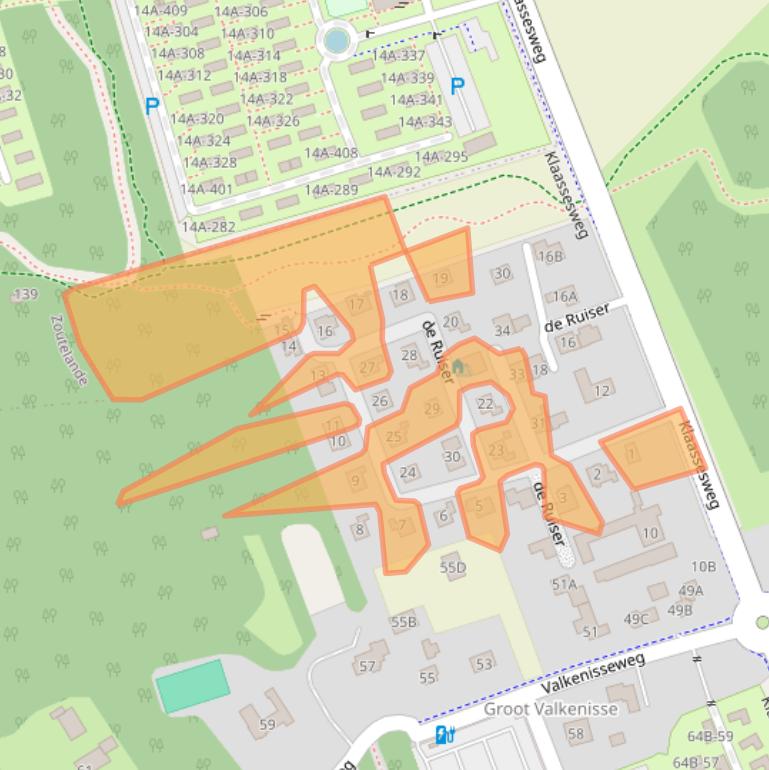 Kaart van postcodegebied 4373RS.