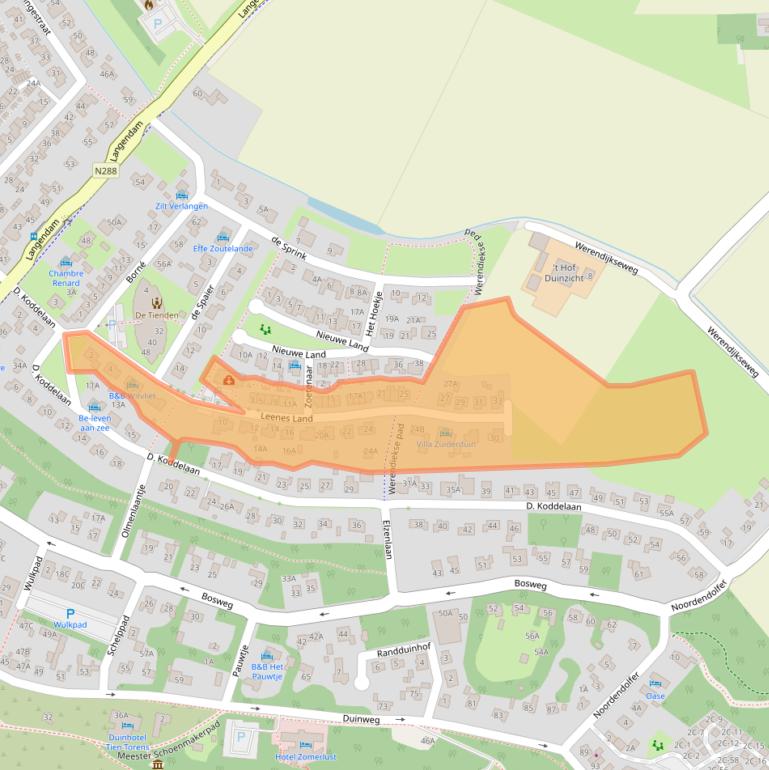 Kaart van postcodegebied 4374DC.