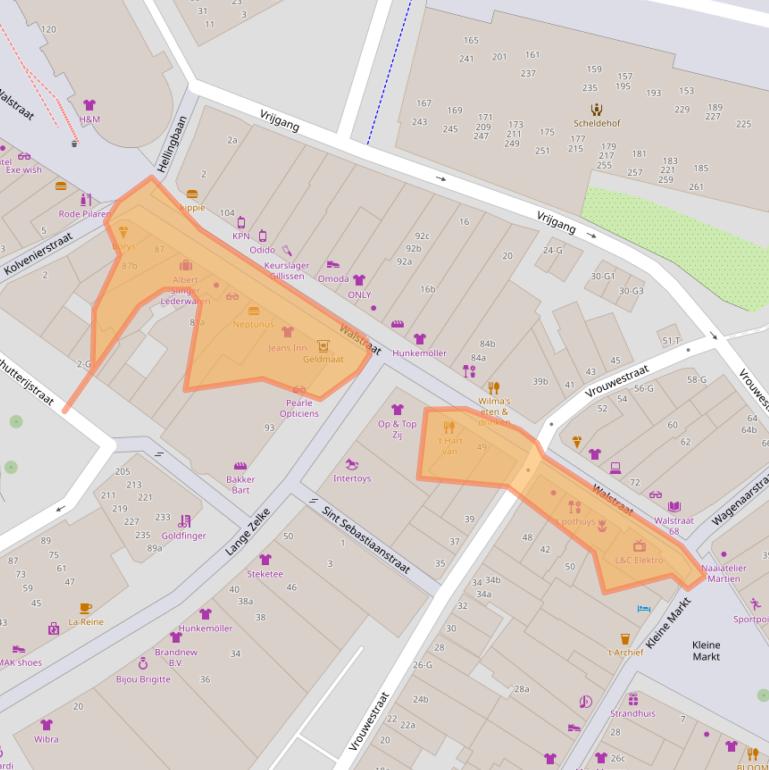 Kaart van postcodegebied 4381GD.