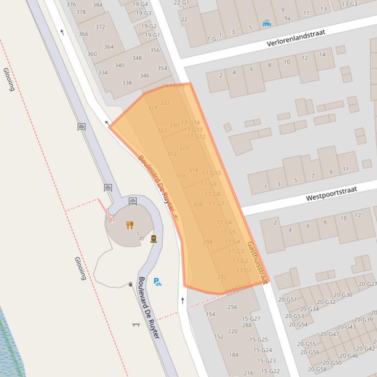 Kaart van postcodegebied 4381KL.