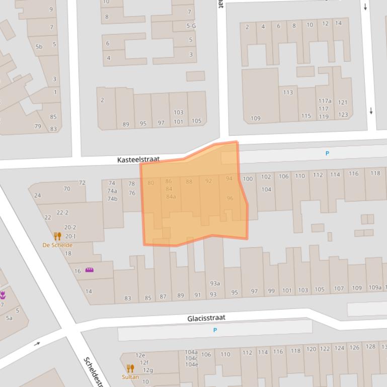 Kaart van postcodegebied 4381SM.