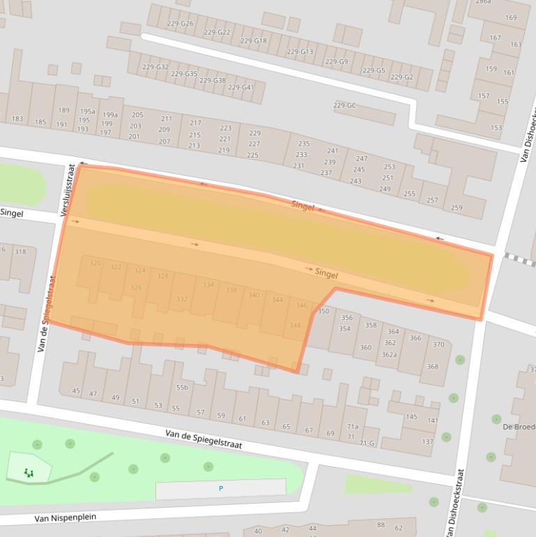 Kaart van postcodegebied 4381VN.