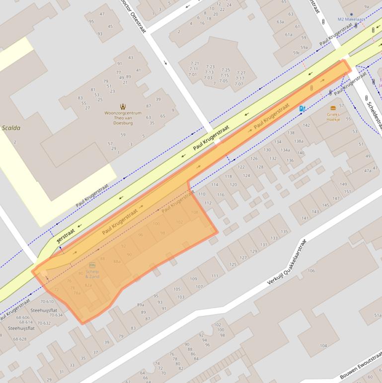 Kaart van postcodegebied 4381WH.