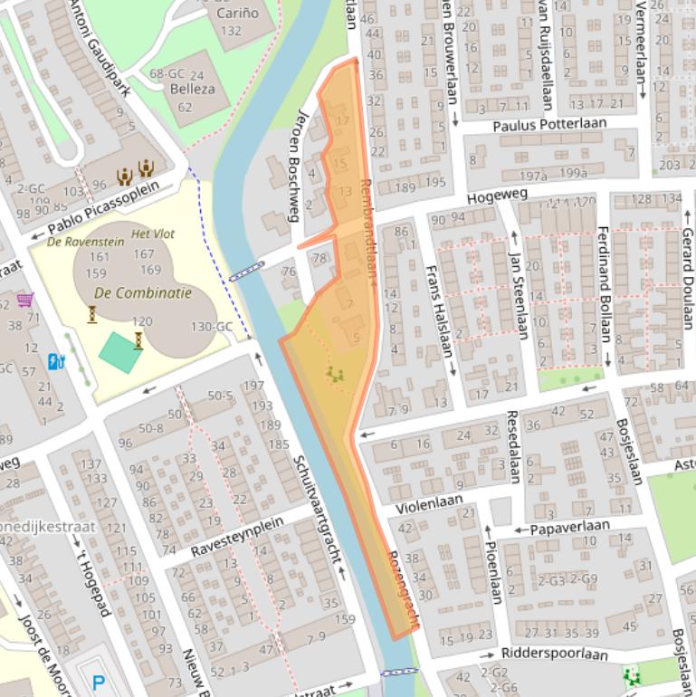 Kaart van postcodegebied 4382RL.